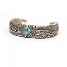 New DAVID YURMAN Mens 17mm Southwest Cuff Bracelet Silver, Turquoise, Size Small