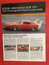 1970 DODGE "SCAT CITY/SCAT PACK CHALLENGER CHARGER SUPER BEE SWINGER +" Brochure