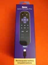 Roku Voice Remote Pro 2nd Edition RCB1R w/ Backlit USB-C Longer Battery New 2024