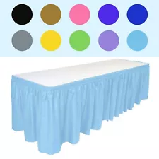 Plastic Table Skirt 29"x14ft for Rectangle Tables Disposable/Reusable BPA Free