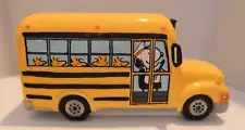 Peanuts Snoopy Woodstock School Bus Ceramic Coin Bank Westland item no. 20714