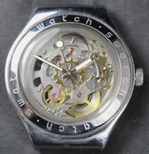 Swatch Irony #817 Automatic 36mm 21j Skeleton Watch - Runs