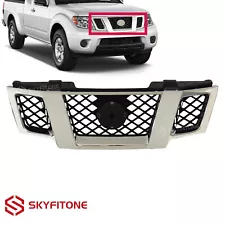 Grille For 2009-2021 Nissan Frontier Chrome Shell w/ Black Insert Plastic