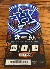 2019 Houston Astros Opening Day Commemorative Ticket 4/5/2019 vs A's HUGE MMP