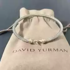 David Yurman 4mm Cable Classic Buckle with 18k Gold Bracelet