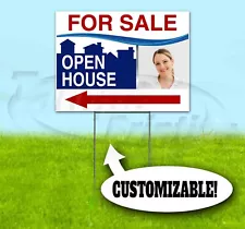 OPEN HOUSE FOR SALE CUSTOM 18x24 Yard Sign WITH STAKE Bandit REALTOR REAL ESTATE