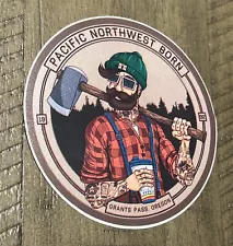 Dutch Bros PNW Lumberjack Sticker Grants Pass Oregon - Red Plaid Flannel Tatts