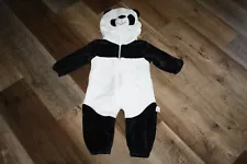 UNBRANDED UNISEX HOODED PLUSH BLACK/WHITE PANDA HALLOWEEN COSTUME - 24 MOS.