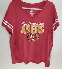 NFL Team Apparel 49ers Short Sleeve V-Neck Women's Size XXL/TTG Vintage 2017