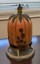 David Harden Folk Art/Primitive Pumpkin w/Homes Signed, Felt Bottom - Exc. Cond.