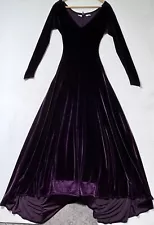 Moresca Clothing & Costume Velvet Plum Renaissance Dress Drop Waist Witchy S