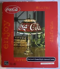 Coca-Cola Stained Glass Style Accent Lamp 15 -1/2”Tiffany Style Acrylic Coke