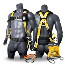 KwikSafety TYPHOON Safety Harness ANSI Fall Protection 3D Ring + Back Support