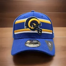 New Era 39Thirty Los Angeles LA Rams Flexfit Hat Blue Gold Size S/M NFL Football