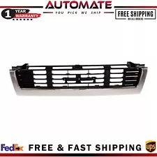 New Grille Center Chrome Shell w/ Black Insert Plastic For 1989-91 Toyota Pickup (For: 1991 Toyota Pickup)