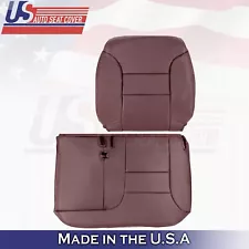 1997 1998 For Chevy Silverado 1500 2500 Driver Top & Bottom Leather Covers Red (For: 1997 Chevrolet Silverado)