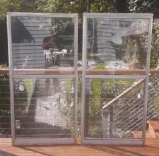 2 large windows, metal surrounds - $30 PAIR, PICK UP ONLY... READ BELOW!