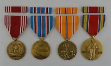 4 WWII Army Medals & Ribbon Bars Pacific Service - World War Two ww2- full size