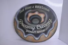 Creamy Dreamy Donut Shop Metal Tin Sign Decor 15x13.5"