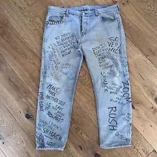 Gucci Scribble Jeans W/studded Left Pocket - Size 38