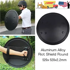 Round Metal Anti-Riot Shield Police Tactical CS Campus Security Protection Black