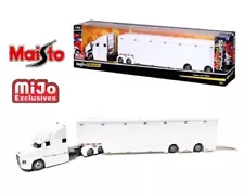 Maisto 1:64 Mack Anthem Enclosed Transporter Design Custom Hauler White 12418WH