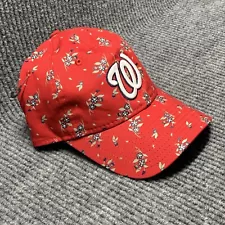 New Era 9Twenty Washington Nationals Red Floral Bloom Red Adjustable Hat Womens