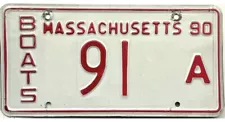 *99 CENT SALE* 1990 Massachusetts BOAT DEALER License Plate #91 A No Reserve