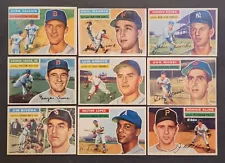 LOT OF NINE 1956 Topps Baseball Cards SET-BREAK