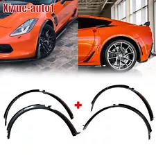 4pcs For Corvette C7 2014-19 Rear+Front Wheel Trim Fender Flares Wheel Arch Trim