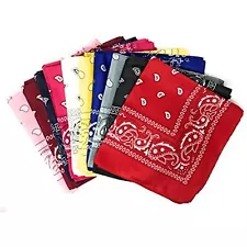 50 Bulk Western Neck Bandana Assortment in Ten Fun Colors