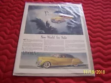 1941 LINCOLN ZEPHYR V-12 " New World For Sale " yellow convertible magazine ad