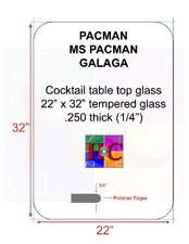 Arcade Cocktail table top glass Bally/Midway tables plus aftermarket tables 3.5R