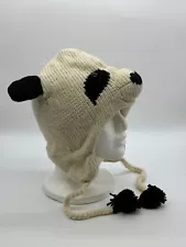 100% Wool Panda Knit Hat