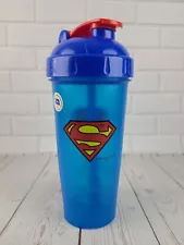 Perfect Shaker Superman Protein Shake Bottle 20oz Blue DC Comics BPA Free