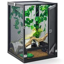 13 Gallon 360° Panoramic Foldable Reptile Terrarium Kit: Crested Gecko Tank a...