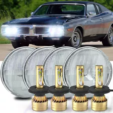 4PC 5.75" LED Round Headlights High/Low Beam for Dodge Charger 1966-1974