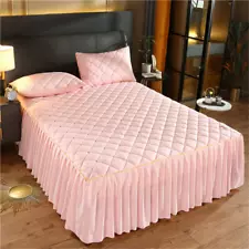 Luxury Thicken Bed Spread Pleated Edge Bedspread on The Bed Embroidery Bedspread