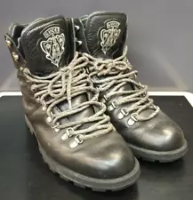 GUCCI 181853 Hiking Boots Lace Up Black Leather Size 7.5 / US 8 Used