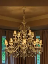 Vintage Preciosa Kristianov 12 Light Bohemian Lead Crystal Chandelier 39" X 37"