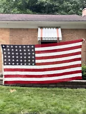 Original Vintage WWII Era 48 STARS U.S. FLAG WW2 Era 5x9.5 FT Valley Forge Flag