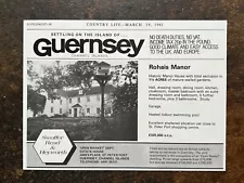 Rohais Manor - Guernsey - Channel Islands For Sale - 1981 Press Cutting r399