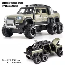 1:24 Diecast Vehicle for Land Rover Defender 6X6 Model Pickup Truck Toy Kids Toy