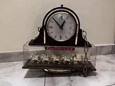 Vtg Budweiser Clock Wall light Anheuser Busch World's Champion Clydesdale Team