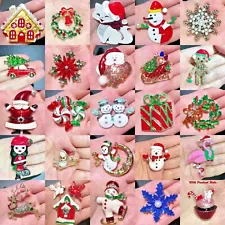 Hot Fashion Christmas Vintage Santa Wreath Snowman Animal Fashion Brooch Pins