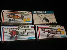 1/48 WW I Aurora Model kits Aircraft (3) Albatros, Sopwith Camel Neuport SEALED