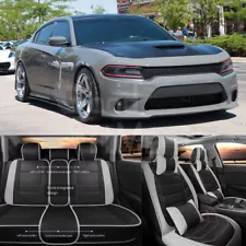 For Dodge Charger Challenger RT SRT SXT Car Seat Covers 5 Seats Full Set Leather