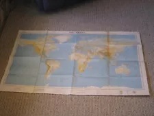 ANTIQUE WORLD MAP American Geographical Society 1937 LARGE 26" X 41"