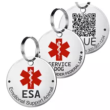 Engraved Personalized QR Code Pet ID ESA Tag Made In US Service Dog tag (QR-ESA)