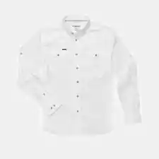 Poncho Outdoors Button Down Shirt Men's L Regular Fit In White MSRP $90